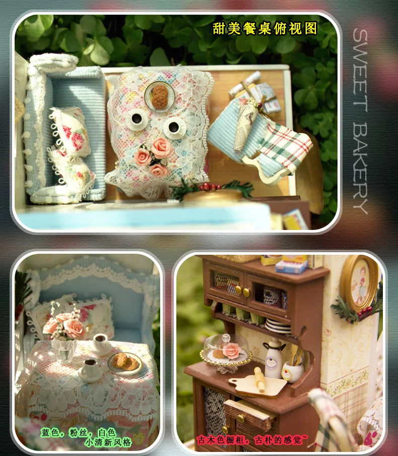Новое поступление DIY миниатюрная Милая пекарня с садовые деревянные ручной кукольный домик ремесла сборка маленькая мебель подарок на день рождения кукла