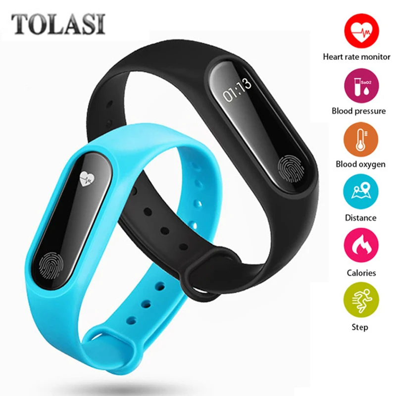 Водонепроницаемые мужские часы TOLASI IP67 M2 фитнес монитор сердечного ритма шагомер