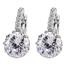 Модный серебряный с кристаллами циркония серьги с камнями геометрические серьги-гвоздики женские серьги Букле д 'ореиль Femme