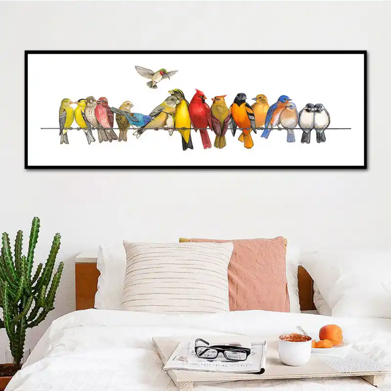 Vogel Thront Auf Der Pole Moderne Bilder Banner Einfache Nordic Leinwand Malerei Grosse Hangen Uber Bett Fur Schlafzimmer Wand Dekor Keine Rahmen Aliexpress