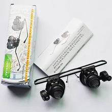 SOSW-20x Лупа увеличительное стекло очки лупа объектив ювелирный ремонт часов светодиодный светильник