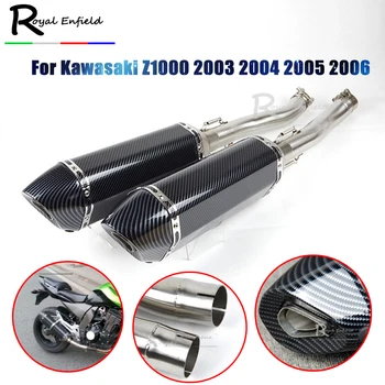 

Motorcycle exhaust pipe Z 1000 For Kawasaki Z1000 2003 2004 2005 2006 two sides muffler Slip On Mid Pipe Race Exhaust