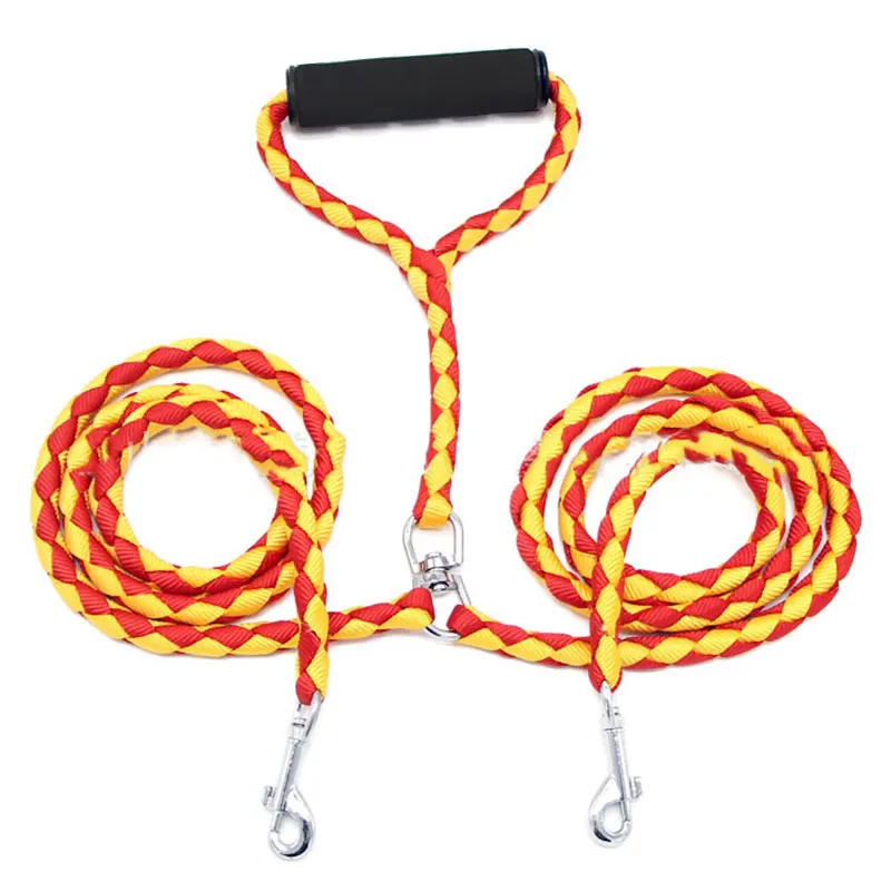 Pet Nylon Dual Dog Leash No Tangle Double Dog Leash Coupler For 2 Dogs