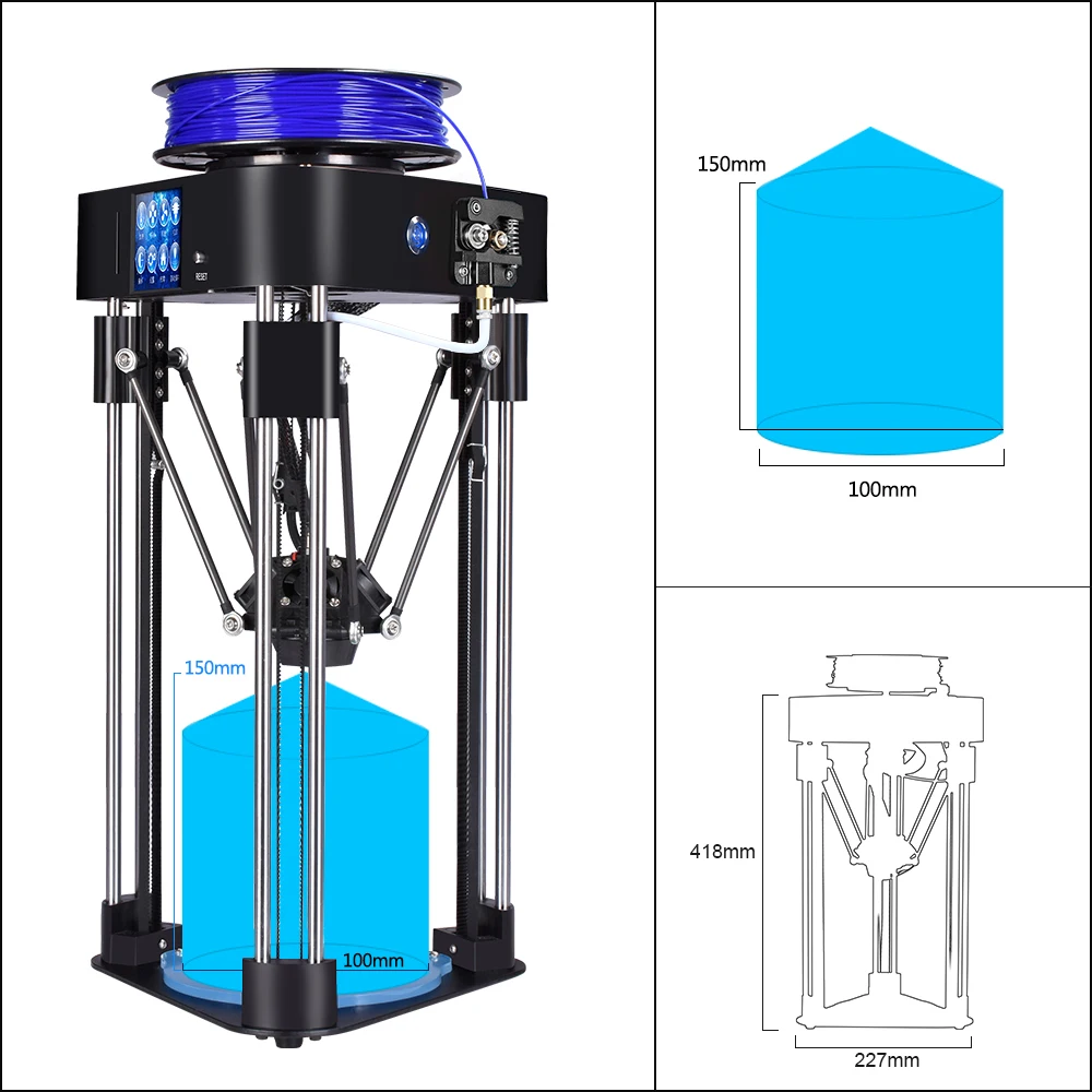 BIQU 3D принтер BIQU маг Высокая точность мини коссель Настольный impressora полная сборка с выключением питания