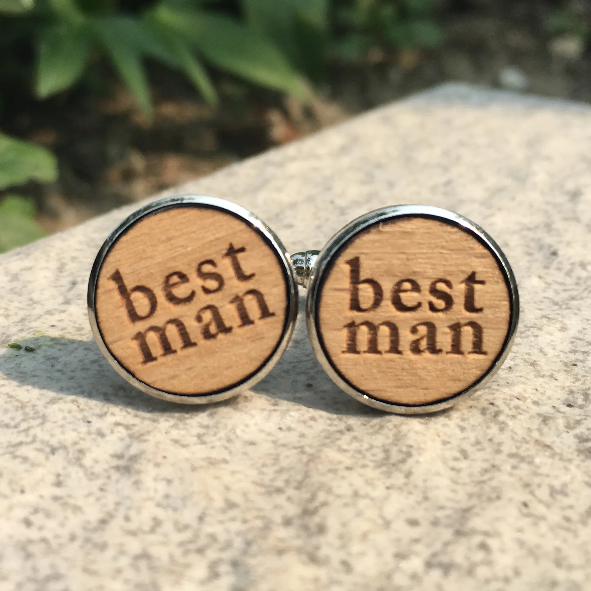 

Best Man Handmade Wood Cufflinks Fiance Wooden Cuff Link Unique Wedding Favor Rustic Wedding Acessories X 1 Pair