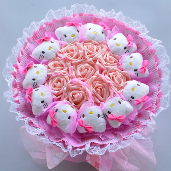 Fashion Creative Cartoon Bouquet Hello Kitty Stuffed Animal Plush Cat