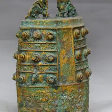 Подробная информация о 1" Старый Китайский Буддизм Храм Бронза Древних Висит Чжун Бянь Плоские Колокола F