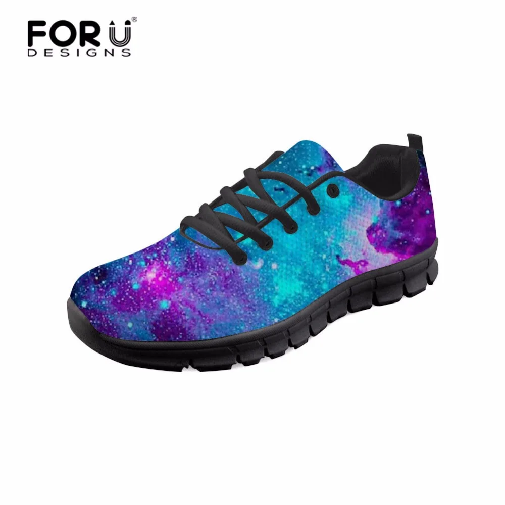FORUDESIGNS/с рисунком Звездная Галактика Модная обувь с фирменным дизайном Женская