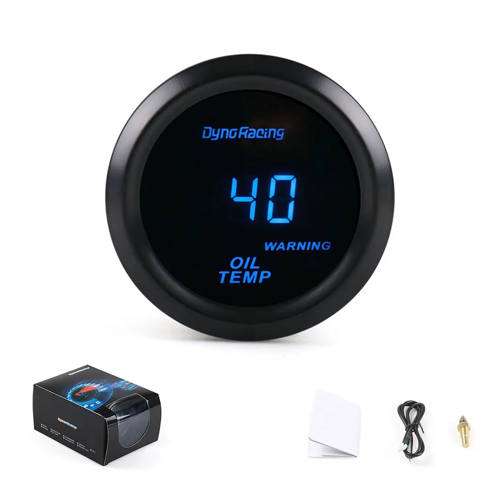 Dynoracing 2inch 52mm Blue LED Digital Car Oil Temp gauge 40 150