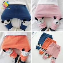 Lemonmiyu/Хлопковые Штаны для маленьких мальчиков и девочек эластичные штаны-шаровары для новорожденных с героями мультфильмов весенние повседневные леггинсы с длинными рукавами для малышей