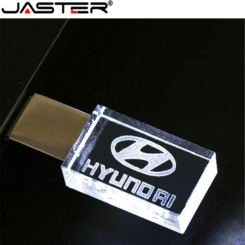 JASTER хрустальный стеклянный материал, настраиваемый логотип usb 2,0 высокоскоростной флеш-накопитель