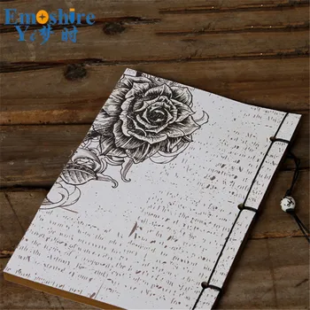 

OEM Rose Flower Painting Promotion Notepad Blank Page Painting Vintage Notepad Girls Diary Book Students Retro Notebook N352