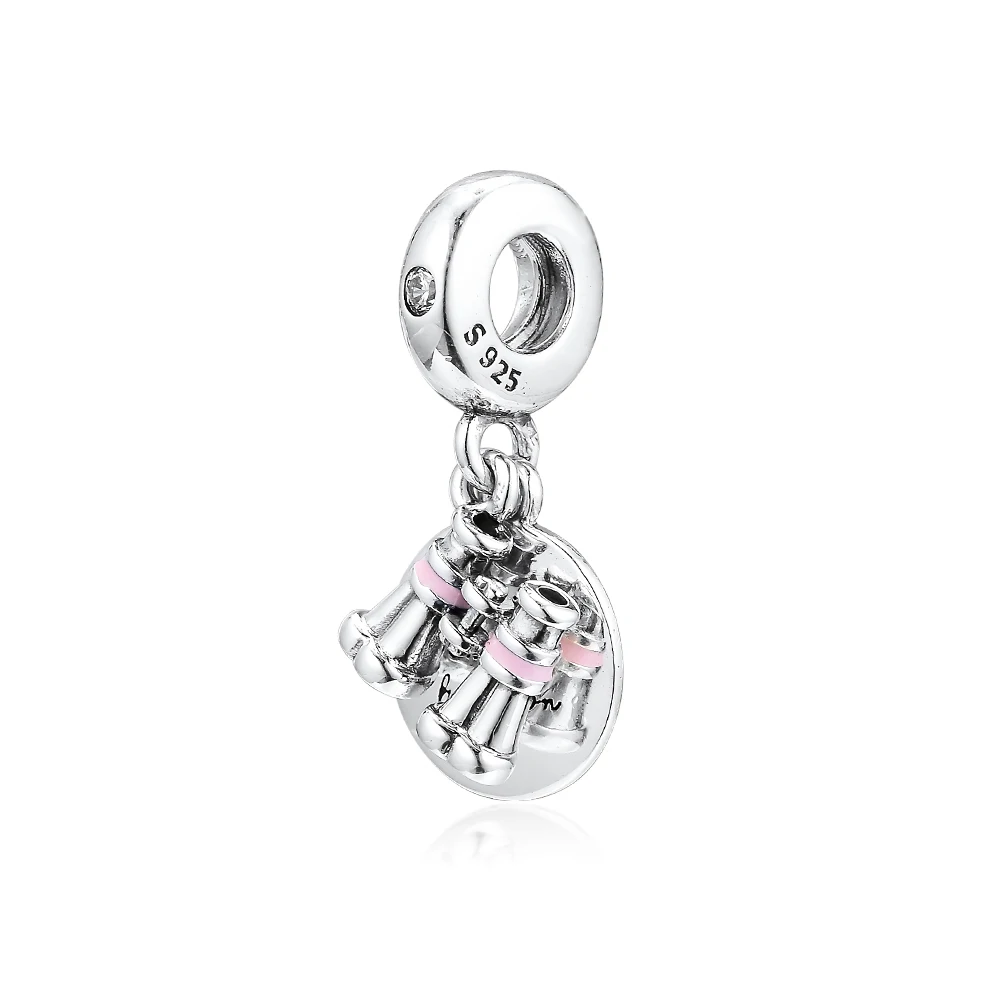 

Fit Pandora Charms Bracelets Diy Beads 100% 925 Sterling Silver Heart Binoculars Charm for Jewelry Making free shipping PF944
