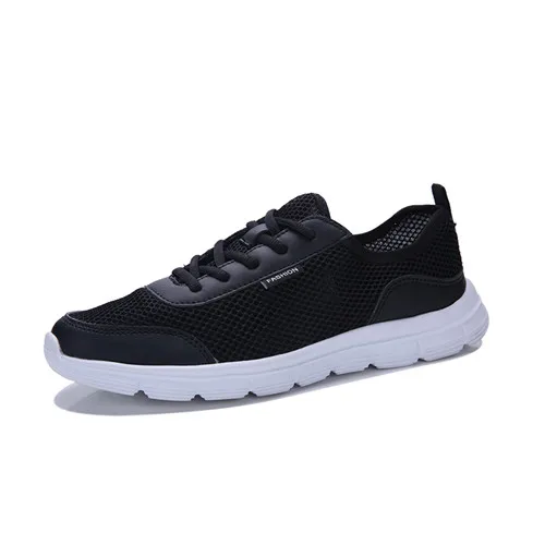Летние мужские кроссовки дешевые дышащие Повседневные Удобные кроссовки Легкие беговые кроссовки для ходьбы Большие размеры YL504 - Цвет: Black