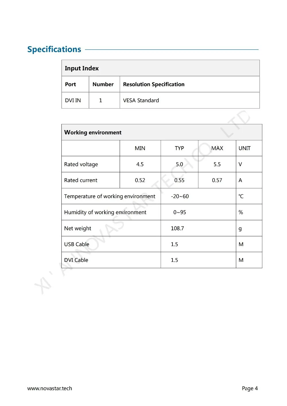 Sending Card MSD300 Specifications_04