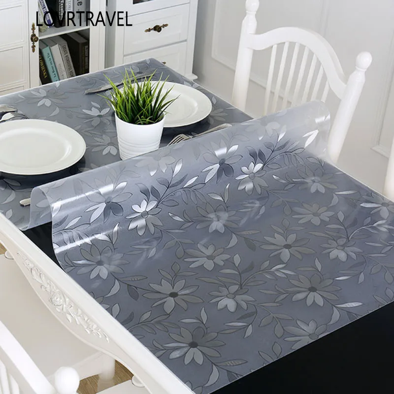 LOVRTRAVEL Table Cover 1.00mm 1.5 Mm Soft Glass Transparent PVC Tablecloth Waterproof Party Wedding