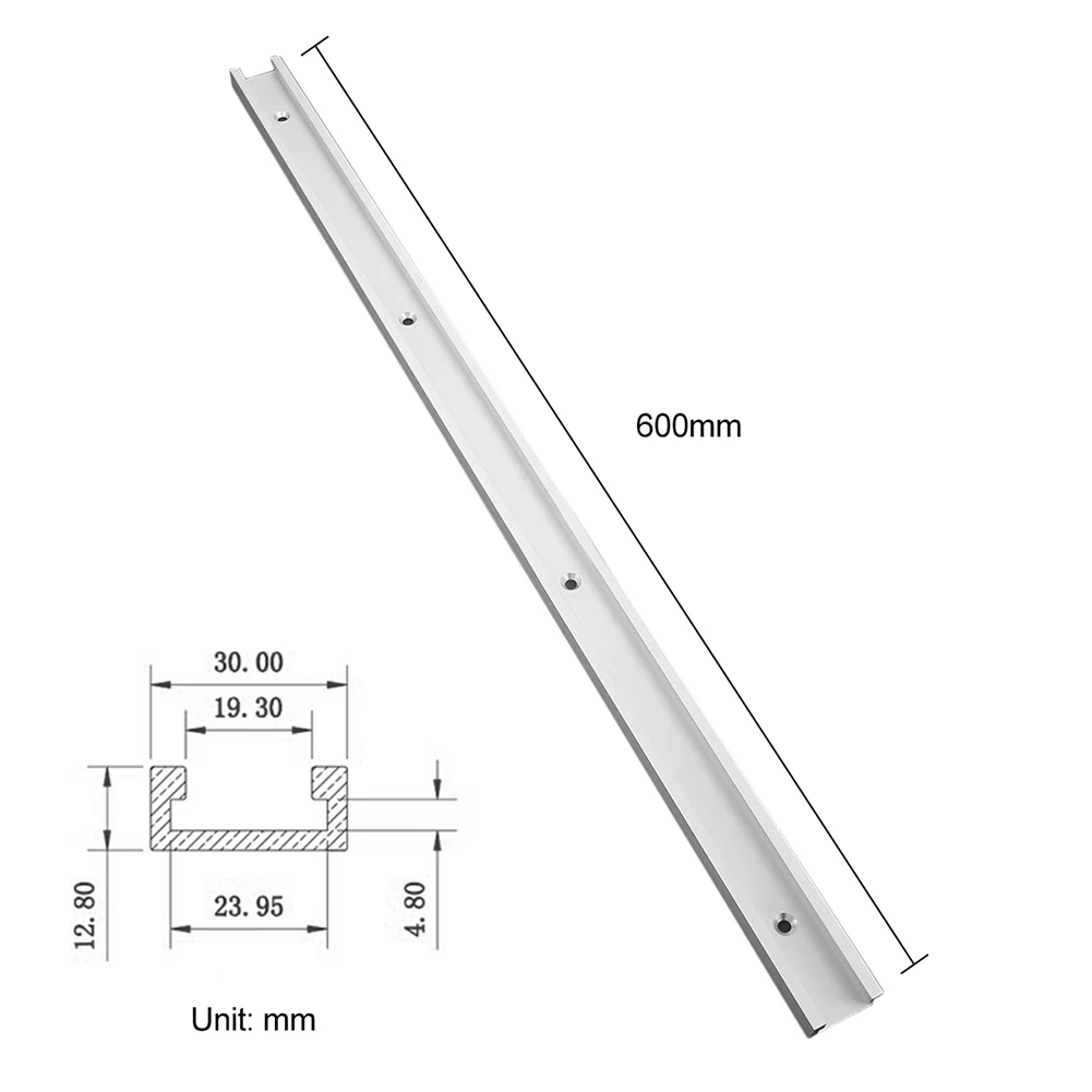 600 мм/24 дюйма Стандартная Алюминиевая Т-образная деревообрабатывающая Т-образная Торцовочная дорожка/Слот для стола маршрутизатора