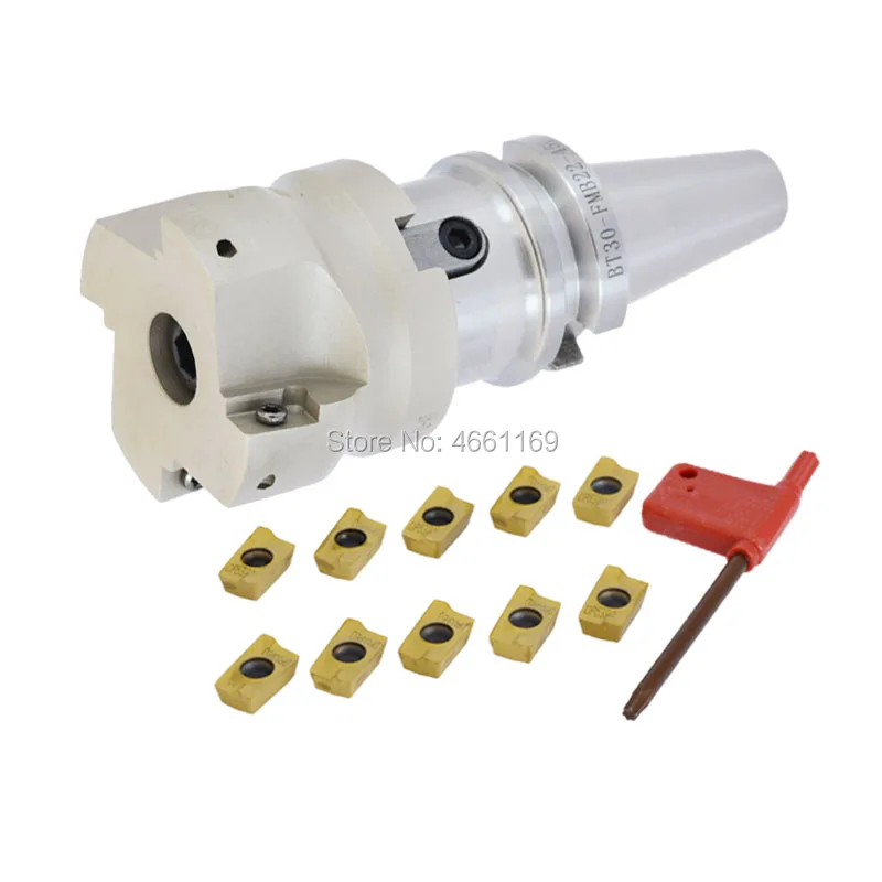 

BT30-FMB22-45L 60L Mohs face milling handle+BAP300R 50 22 5T 63 22 6T face milling cutter head+10pcs APMT1135 H2 carbide blade
