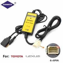 DOXINGYE Auto Radio Digitale USB MP3 Interfaccia CD Changer Adattatore con 3.5mm Aux In Per TOYOTA LEXUS Corolla serie 6 + 6PIN