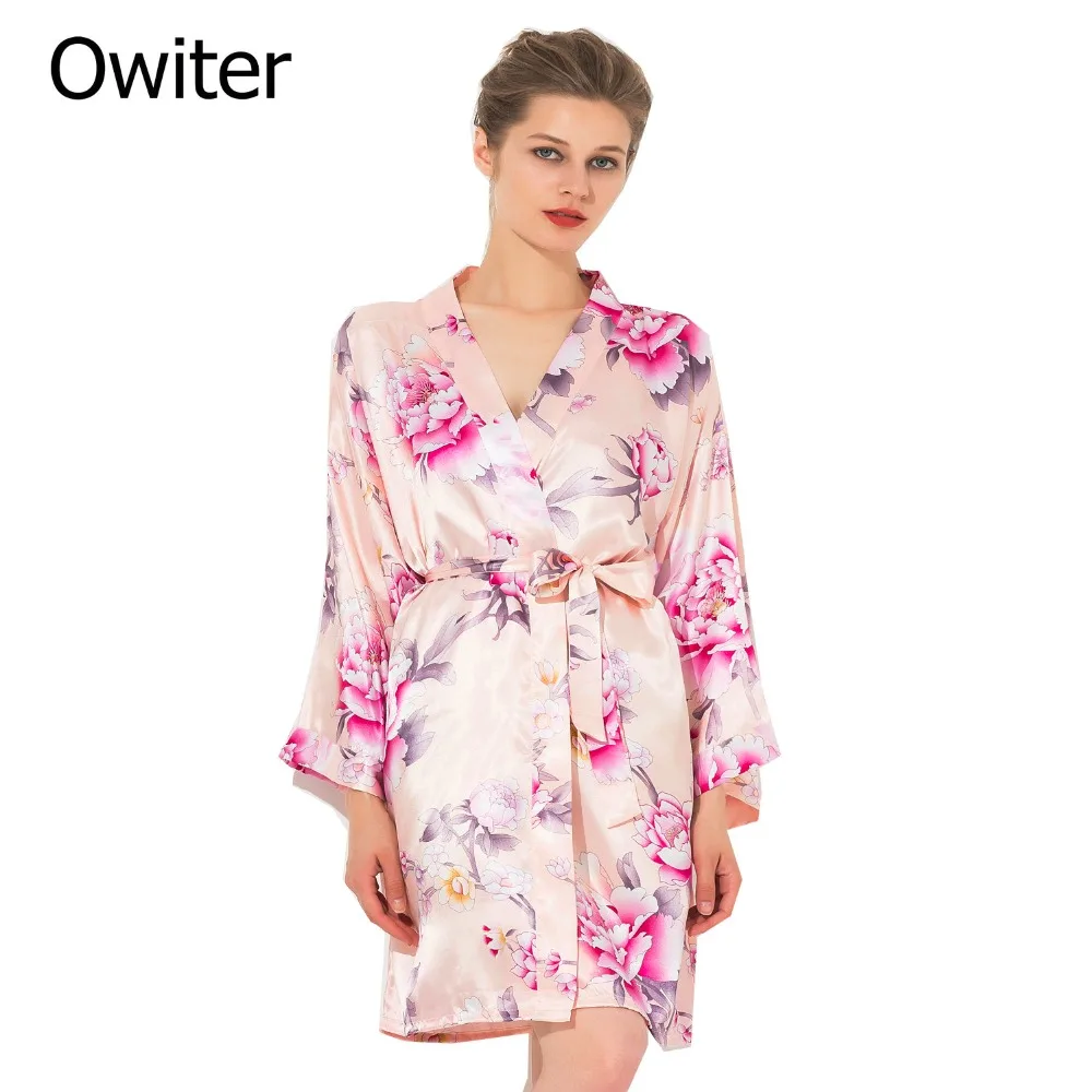 grey floral robe