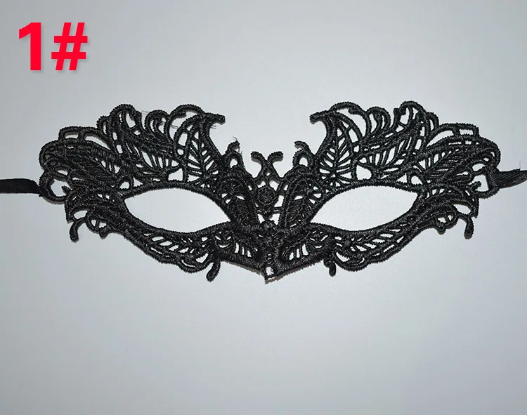 15 шт./лот Hallowen девочек Для женщин Лидер продаж Черный Sexy Lady кружева маска вырез глаз маска для маскарада вечернее изящное платье костюм - Цвет: 1