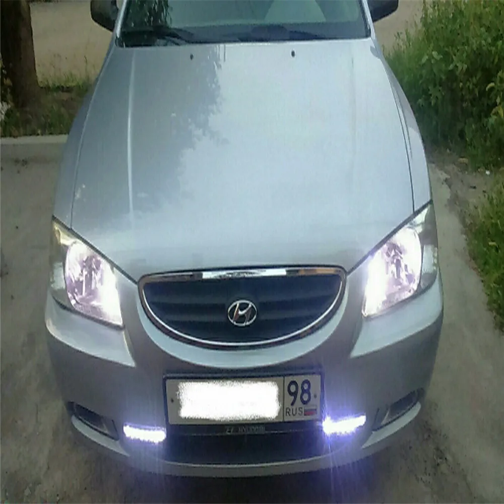 ANGRONG 2X 8 светодиодный Габаритные огни автомобиля вождения DRL Противотуманные