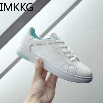 

2019 spring summer new sneaker women shoes woman lace-up mesh casual white shoes A00240