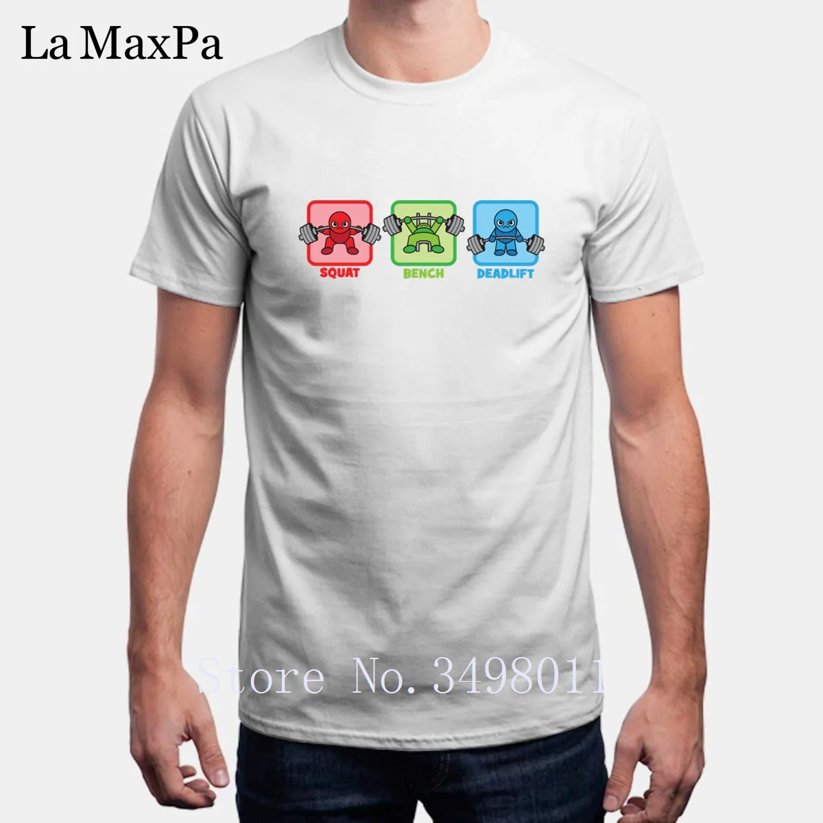 High Quality Tshirt For Men Kawaii Powerlifter Squat Bench Press