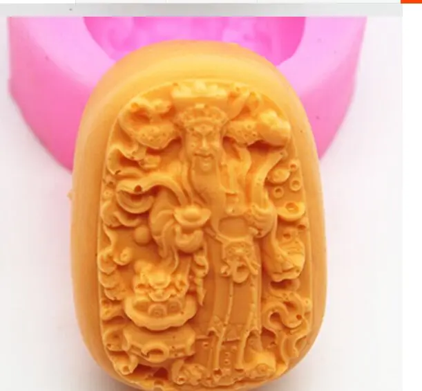 Maitreya Бог Будда богатства старый долговечность глиняная керамика плесень Силиконовая форма торта Мыло Плесень - Цвет: God of Wealth