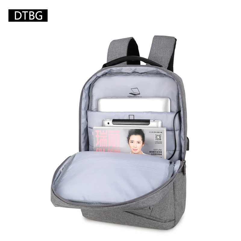 Mochila Eacolar DTBG модный тонкий рюкзак для подростков мальчиков и девочек черный на