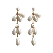 Pearl earring female Fashion simple pearl stud earrings for women Imitation pearl font b gold b