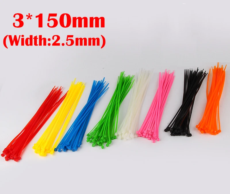 100 шт. 3x150 3*150 мм (2 5 Ширина) цвет: желтый Белый Черный Nylon66 Сетевой электрический