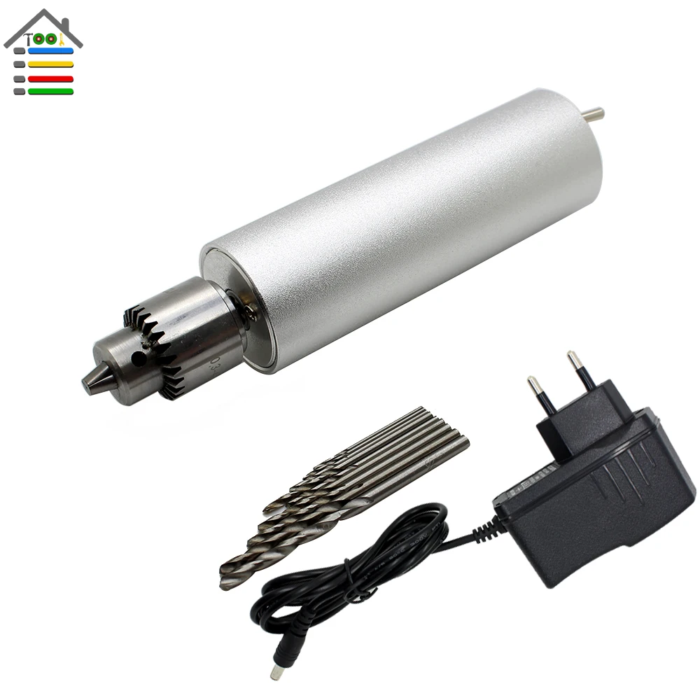 New DIY Hand Electric Drill Wood PCB Drilling Press w JT0 Chuck 10pc 03-4mm Twist Bits Set with Power Supply Model Hobby Tool New DIY Hand Electric Drill Wood PCB Drilling Press w JT0 Chuck 10pc 03-4mm Twist Bits Set with Power Supply Model Hobby Tool
