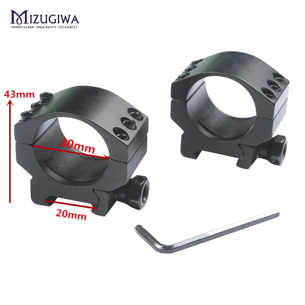 1pair Low Profile 6 Bolts 30mm Ring Weaver Heavy Duty 20mm Picatinny Rail Base Scope Mount Rifle Scope Hunting Accessories