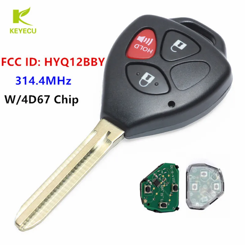 Keyecu Replacement New Remote Key Fob 3Button 314.4MHz 4D67 Chip FCC ID