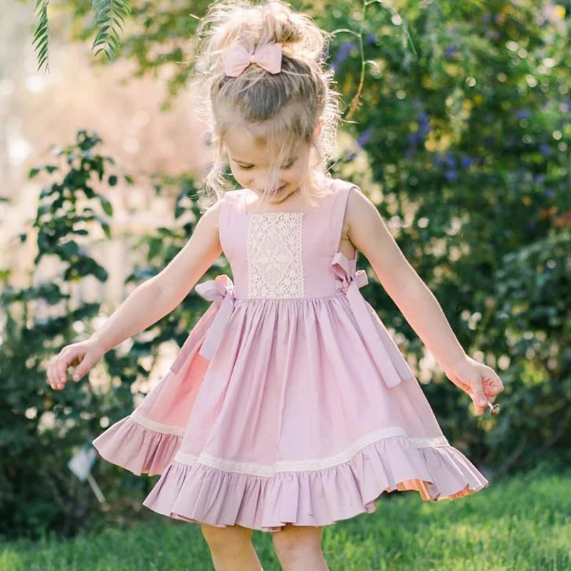 

Girls Lace Dresses 2019 Summer Children's Clothing Party Dress Baby Dress Sweetie Children Clothes Flower Dress 1-5T