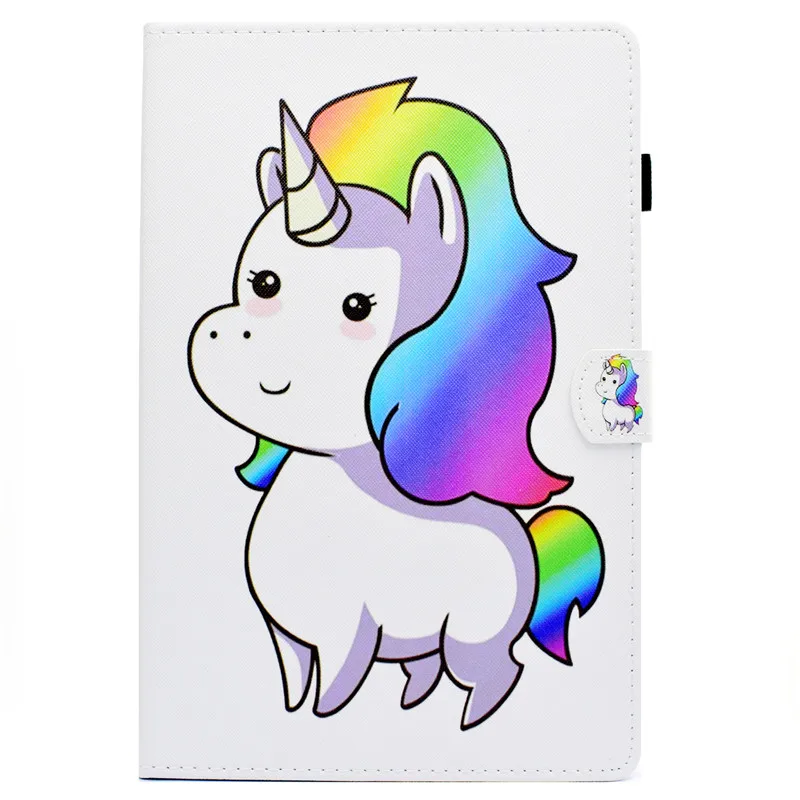 Wekays Cute Cartoon Unicorn Leather Flip Fundas Case For Samsung Galaxy Tab A6 A 6 2016 10.1 SM-P580 P585 Tablet Cover Cases