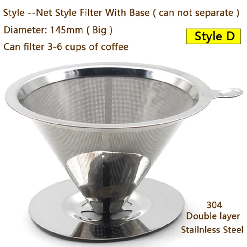 Kaffeefilter Kaffeesieb Edelstahl Doppelschicht Mesh Metallsieb Filtertüte Tool Kaffeefilter Kaffeesieb Edelstahl Doppelschicht Mesh Metallsieb Filtertüte Tool