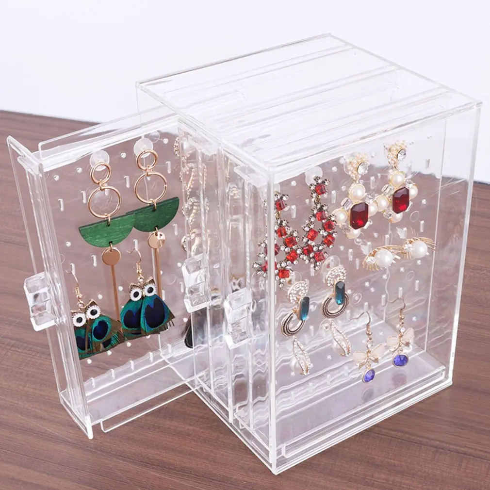 Прозрачные украшения пластиковое Ожерелье подставка для браслетов серьги Вешалка Дизайн ногтей стенд органайзер для хранения бижутерии коробка стойки