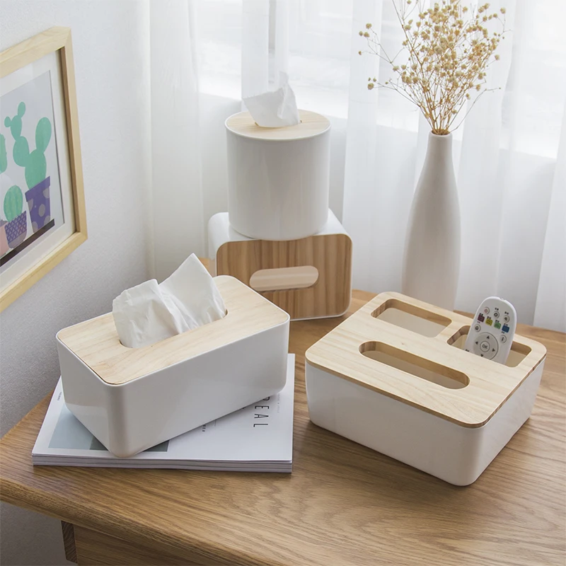 Современный минималистичный тканевый ящик с деревянной крышкой для домашнего офиса декоративная ткань чехол в японском стиле бумажная стойка держатель для салфеток