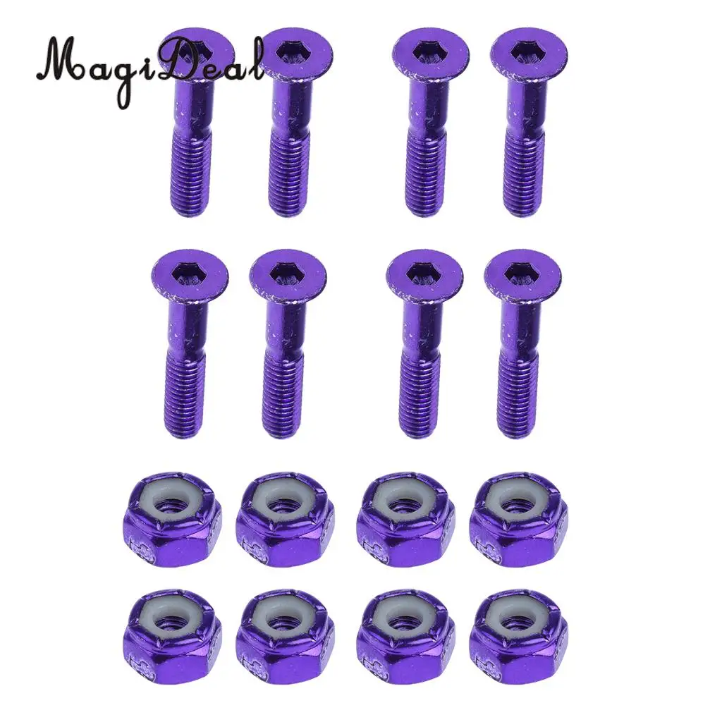 MagiDeal 8pcs Replacement Skateboard Truck Hardware Set Screws Bolts Nuts