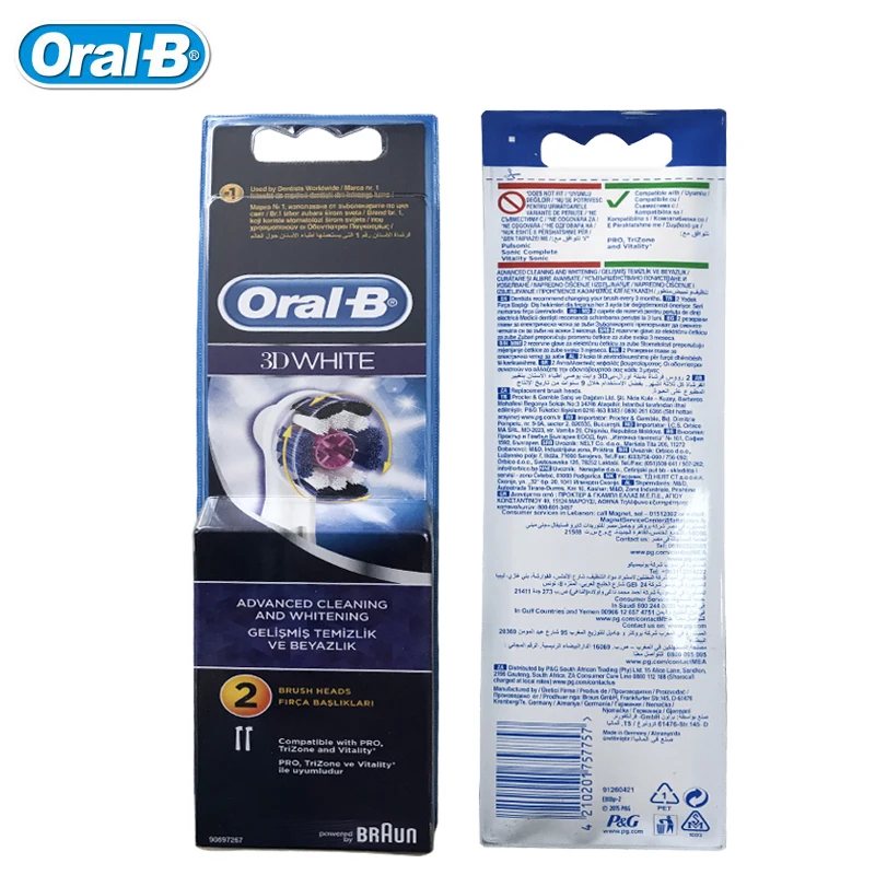 4 шт. Oral B 3D белая сменная электрическая зубная щетка Oralb EB18 вращающаяся Braun