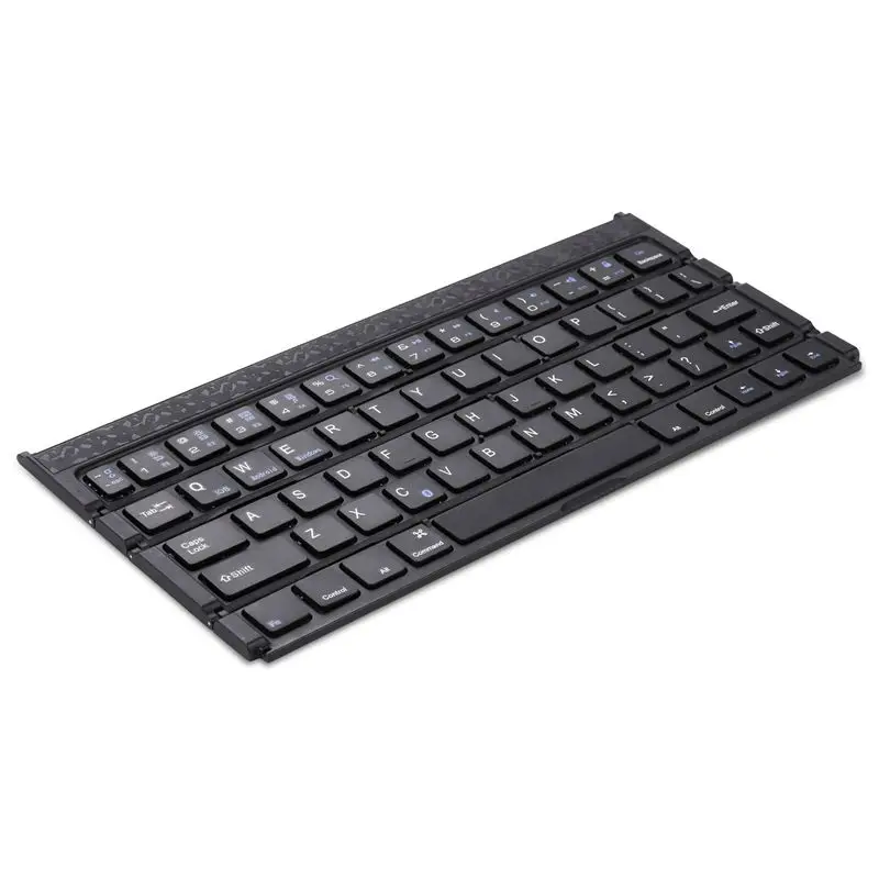 

Folding Keyboard, Portable Ultra-thin Wireless BT Keyboard Aluminum Alloy with Kickstand Universal for iPhone / iPad / Windows