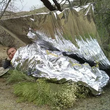 10 упаковок, новое водонепроницаемое одеяло для спасения при аварийной ситуации, фольга, тепловая, космическая, для первой помощи, серебряное, спасательный занавес, военный