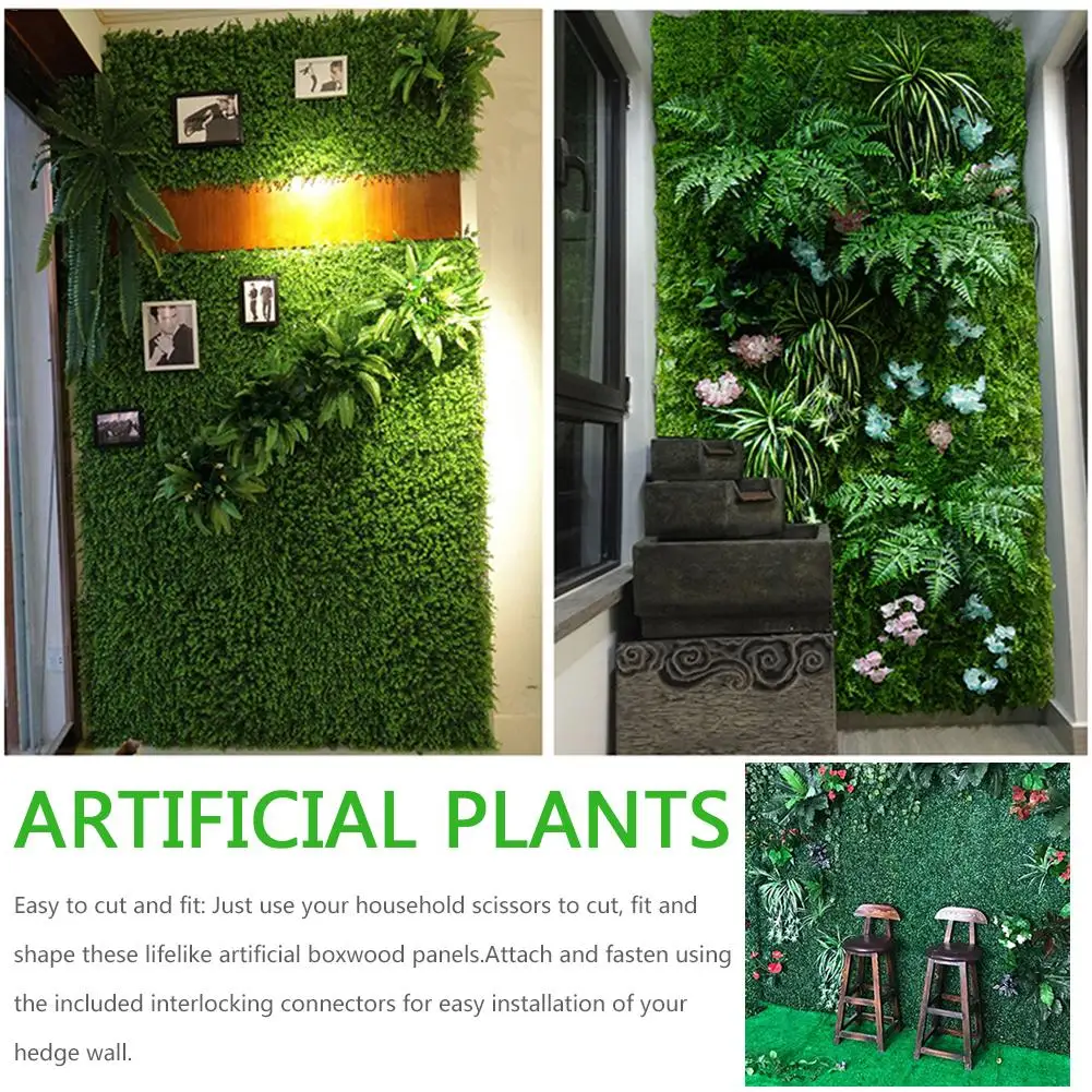 40*60 см Искусственный завод муляж растения на стену газон трава пластик поддельные газон зеленая растительность для стены украшения двери зеленый фиолетовый