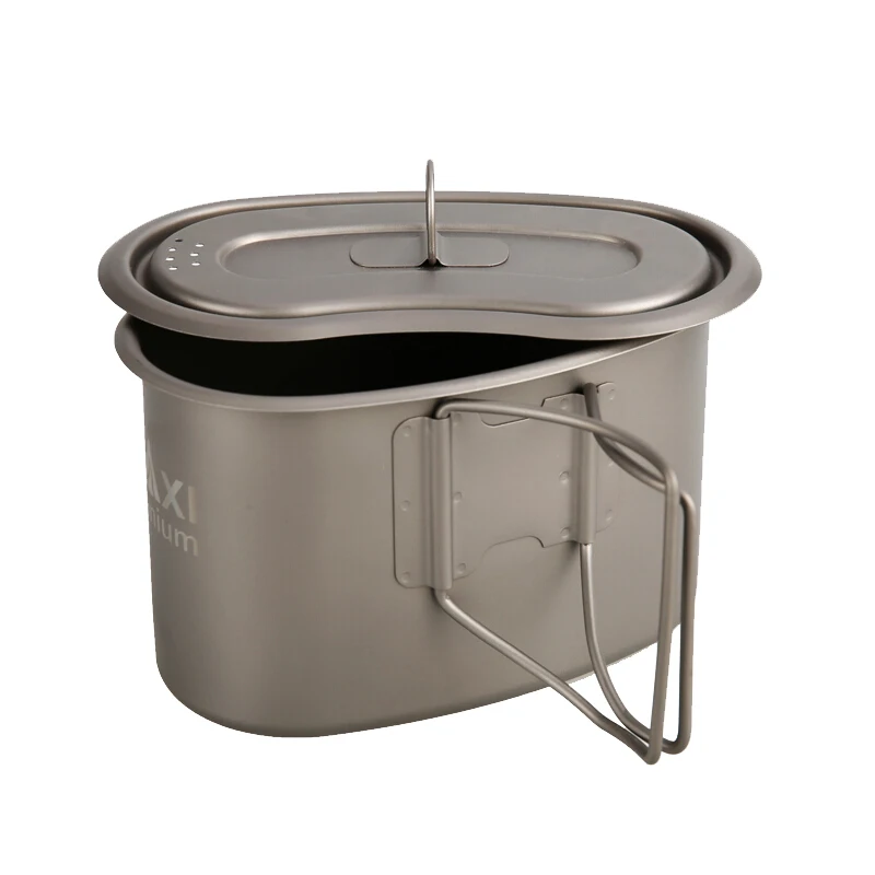 

MAXI Single Man Military Lunch box Titanium Camping Pot Cup Survival Mulit Tool 950ml