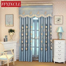 Pastoral Luxury Half Shading Curtains For living Room Bedroom Window Embroidered Tulle Curtains Drapes Decoration Villa european style villa luxury embroidered living room decorated bay window curtains high end bedroom floor curtains luxury drapes