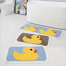Желтая утка Мягкий Лохматый Коврик для душа из микрофибры машинный моющийся коврик на кухню бегун нескользящий абсорбент плюшевые детские коврики