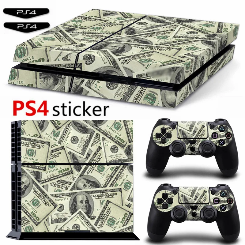 

Dollars Ps4 Sticker Vinyl Cover Decal PS4 Skin for PS4 Console and 2 Controllers