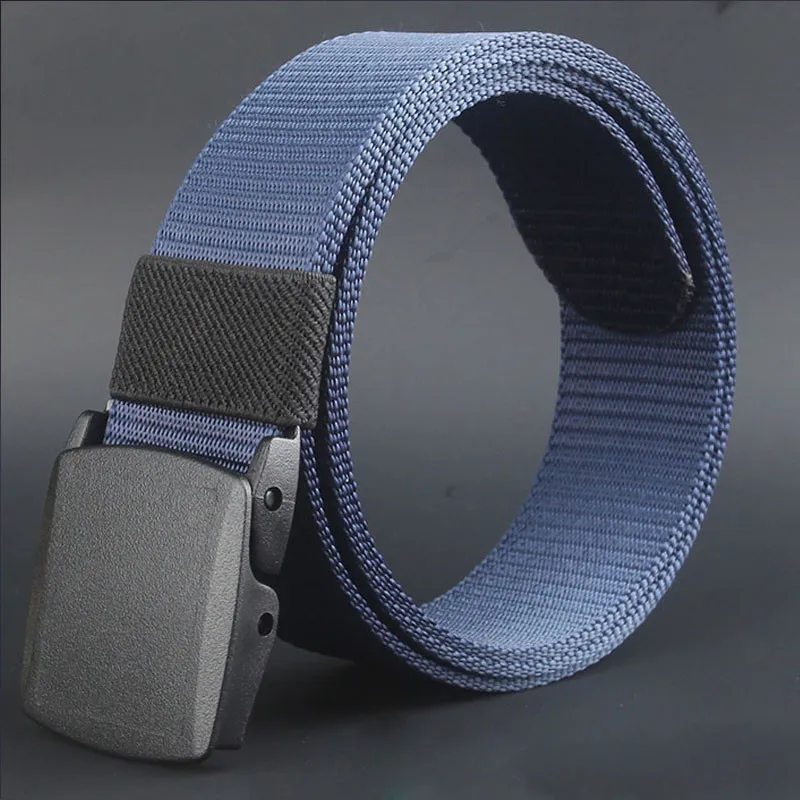 2019  Wild Men Canvas Belt Hypoallergenic Metal free Plastic Automatic Buckle Leather belts for men women 40FE0109